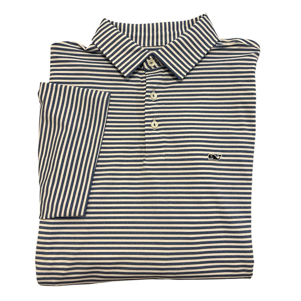 Vineyard Vines Men's Striped Polo Shirt - Blue and White